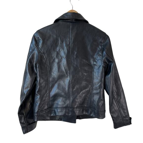 OLD NAVY Women's Vegan Faux Leather Motorcycle Jacket Black Size Small with FLAW - Picture 2 of 11